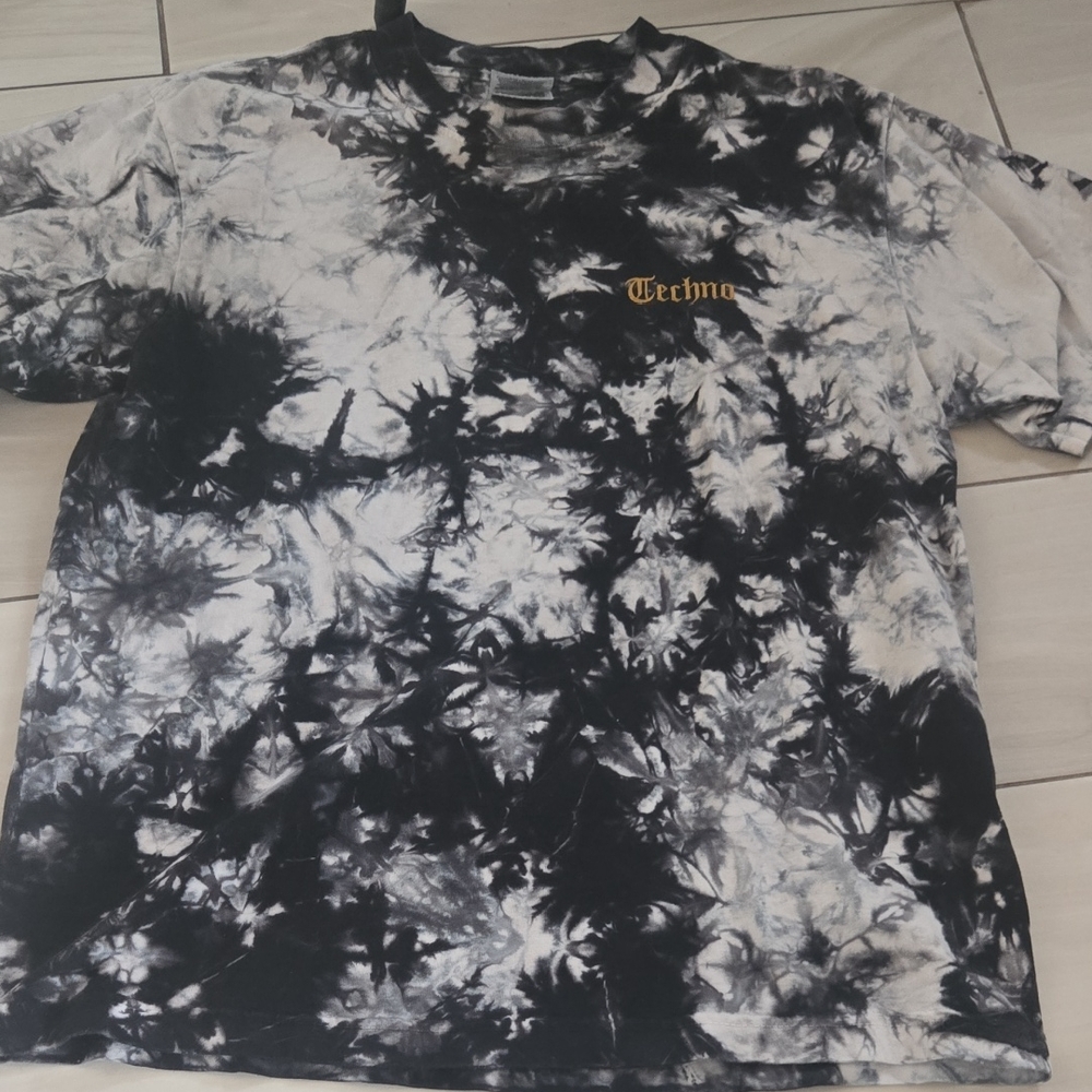 Techno Black and White Tie-Dye Men's Short Sleeve Tee